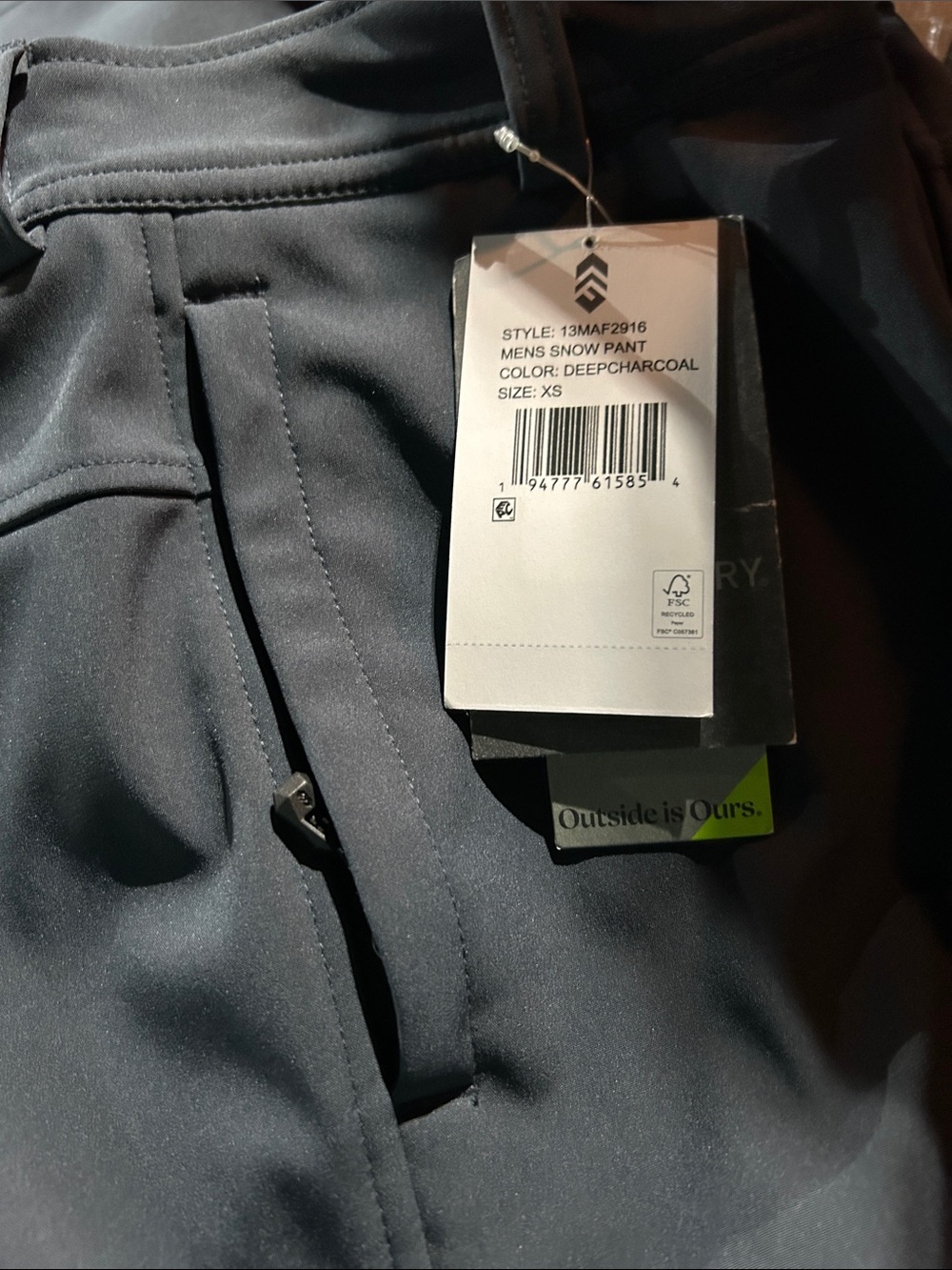 Free Country Men's Deep Charcoal Snow Pants - Outdoor Winter Trousers